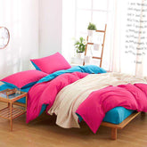 Luxury Reversible Shocking Pink And Bright Blue Duvet Set